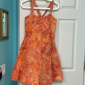 Ladies Orange print Batik sundress
